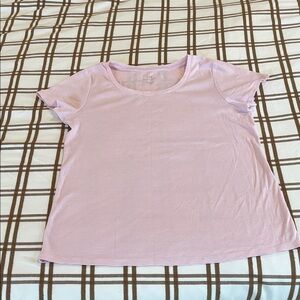 J. Jill Light Pink Striped Scoop Neck Tee